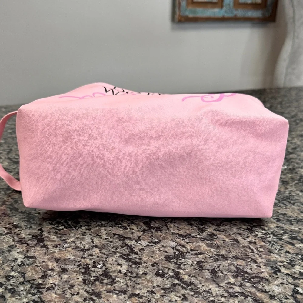 Pink Large Makeup Bag Don’t Let Today Be A Waste of Makeup EUC